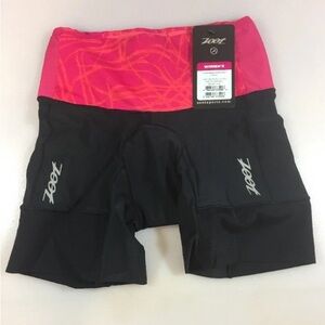 Zoot Athletic Shorts Black and Pink Compression Design